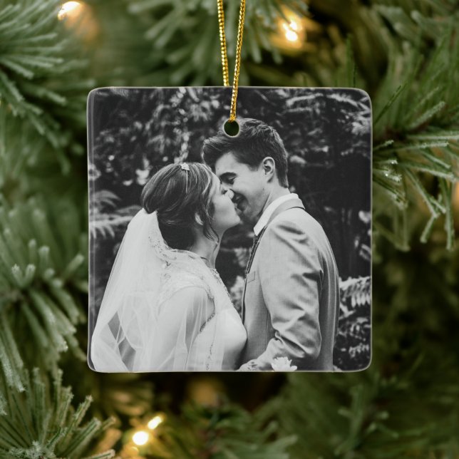 Bröllop Photo Newlyweds par Julgransprydnad Keramik (Träd)