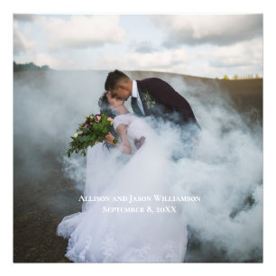 Bröllop Photo Personlig Keepsaké Namn Datum Fototryck