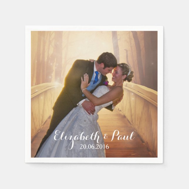 Bröllop Photo Personlig Pappersservett (Framsidan)
