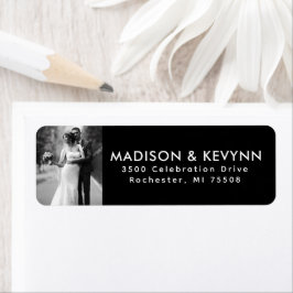 Bröllop Photo Returadress Etikett