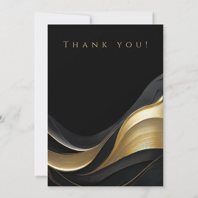 Bröllop Photo-Tack-Black och Guld Inbjudningar (Baksida)