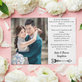 Bröllop Photo Tack Dubbla Sided Postcard Vykort