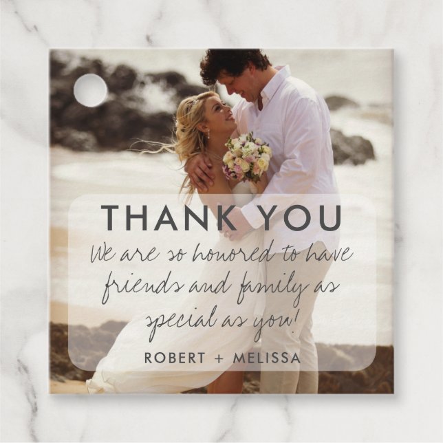 Bröllop Photo Tack Favor Gåvor Etiketter (Framsida)
