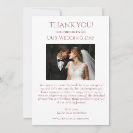 Bröllop Photo-Tack - Modern Rosa Heart Inbjudningar