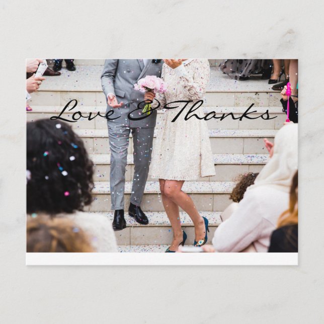 Bröllop Photo Tackkort-kort | vykort (Framsida)