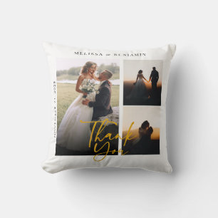 Bröllop Photos Collage Tack Keepsaké Kudde