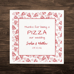 Bröllop Pizza efter Party Röda italienska Hand plo Pappersservett