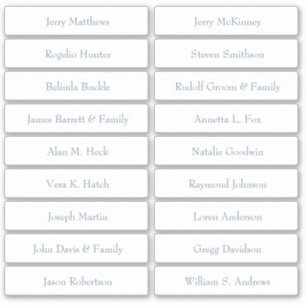 Bröllop Place Card Guest Namn Bordsnummer Stick Klistermärken