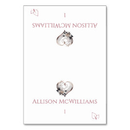 Bröllop Place card-Rosa Heart-Vegetarian Icon Bordsnummer