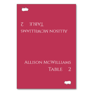 Bröllop Place cards-Gris Icon-Viva Magenta- Bordsnummer