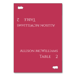 Bröllop Place cards-Gris Icon-Viva Magenta- Bordsnummer