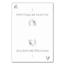 Bröllop Place-Chicken Icon-Flowers Bordsnummer