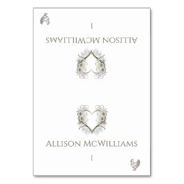 Bröllop Place-Chicken Icon-Flowers Bordsnummer