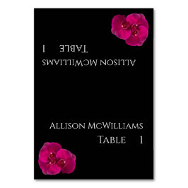 Bröllop Place-kort - Black Fuchsia White Bordsnummer
