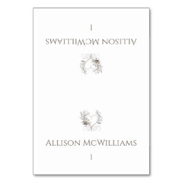 Bröllop Place-kort - Moderna blommor med hjärta Bordsnummer