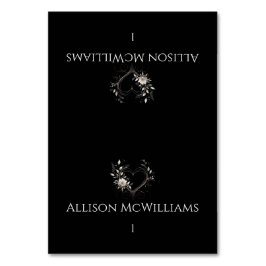 Bröllop Place-kort - Moderna blommor med hjärta Bordsnummer