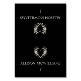 Bröllop Place-kort - Moderna blommor med hjärta Bordsnummer