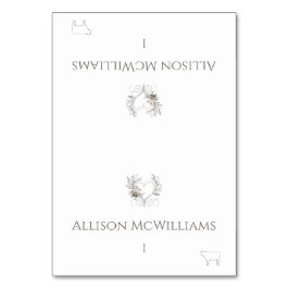 Bröllop Place-Kött-Icon-Flowers Bordsnummer