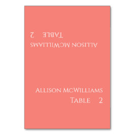 Bröllop Place - Rosa Coral and White Bordsnummer