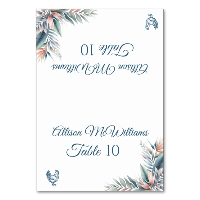 Bröllop Place-Tropical Dream-Poultry- Bordsnummer (Framsidan)