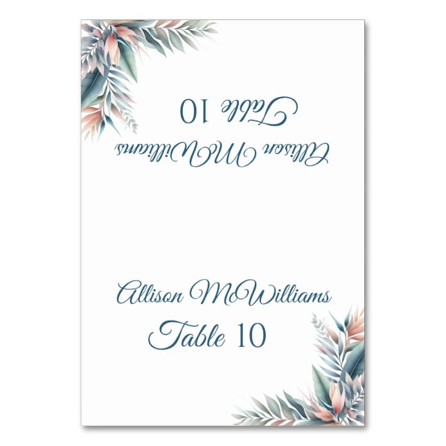 Bröllop Place-Tropical Dream - Vegetarian- Bordsnummer (Framsidan)