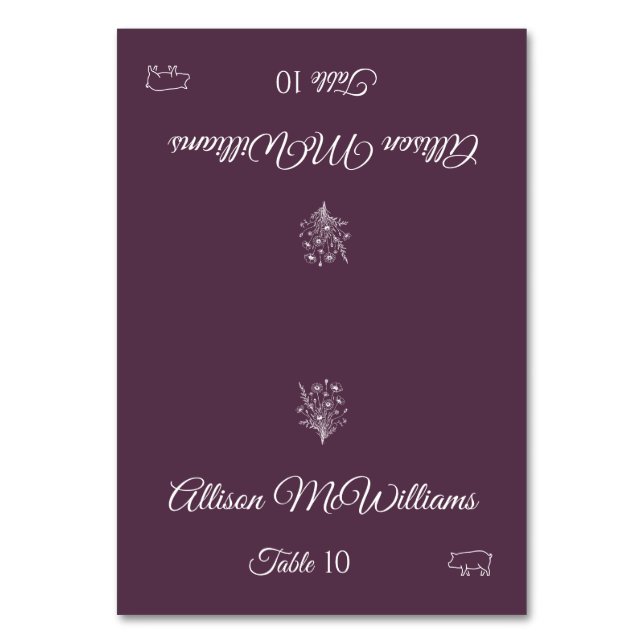 Bröllop Place-Wildblomelegance-Gris Icon- Bordsnummer (Framsidan)