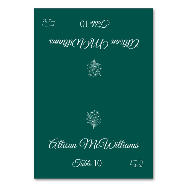 Bröllop Place-Wildblomelegance-Gris Icon- Bordsnummer (Framsidan)