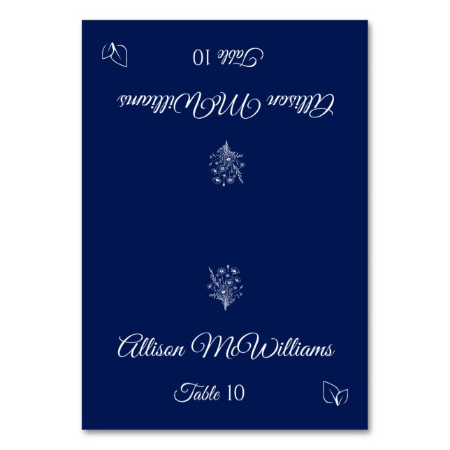 Bröllop Place-Wildblomelegance-Vegetarian- Bordsnummer (Framsidan)