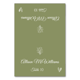 Bröllop Place-Wildblomma-Poultry-Bord Bordsnummer