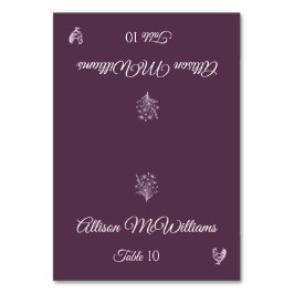 Bröllop Place-Wildblomma-Poultry-Bord Bordsnummer