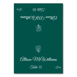 Bröllop Place-Wildblomme Elegance Fish Icon- Bordsnummer