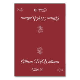 Bröllop Place-Wildblomme Elegance Fish Icon- Bordsnummer