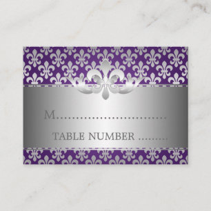 Bröllop Placecards Fleur De Lis Lila Placeringskort
