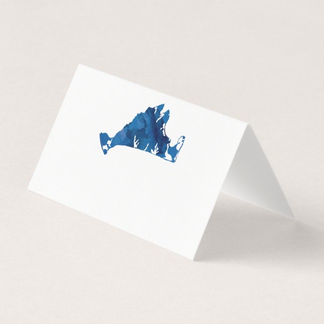 Bröllop Placera kort - vattenfärg Marthas Vineyard (Framsida)