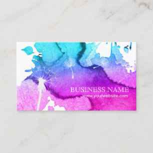 Bröllop Planning Dandelion Elegant Watercolor Visitkort