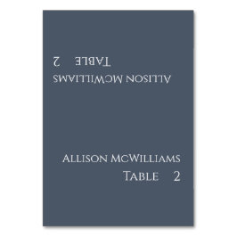 Bröllop-platskort - blått och vitt bordsnummer