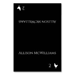 Bröllop-platskort - Foultry Icon-Black och White- Bordsnummer