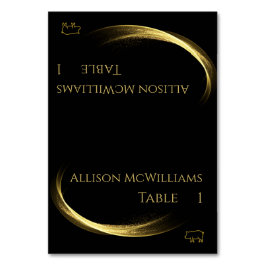 Bröllop-platskort-Gris-ikon-Golden Elegance Bordsnummer