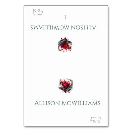 Bröllop-platskort-Gris-ikonen-Hjärtformade Ro Bordsnummer