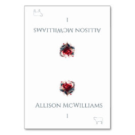 Bröllop-platskort-Kött-ikonen-Hjärtformade Ro Bordsnummer