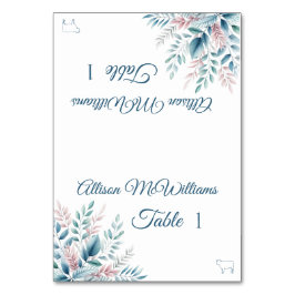 Bröllop-platskort - Pastel Botanical-Kött- Bordsnummer