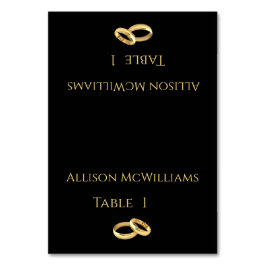 Bröllop-platskort - Svarta och Guld- Bordsnummer