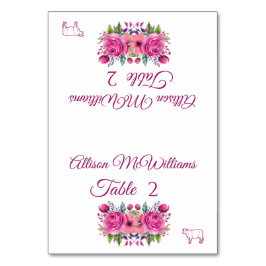 Bröllop-platskort - vattenfärgsblomma Blommor Bouq Bordsnummer