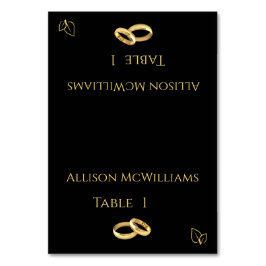 Bröllop-platskort - Vegetarian-Black och Guld- Bordsnummer