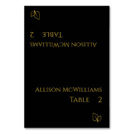Bröllop-platskort - Vegetarian-Black och Guld- Bordsnummer