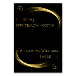 Bröllop-platskort - Vegetarian-Golden Elegance- Bordsnummer