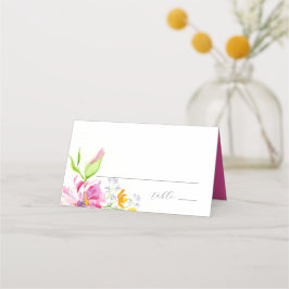 Bröllop Plattskort Monogram Rosa Flowers Placeringskort