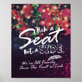 Bröllop Plocka ett säte som inte är en Blommigt me Poster