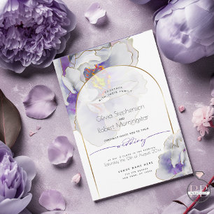 BRÖLLOP   Plum Lila Fantasy Peony Arch Inbjudningar
