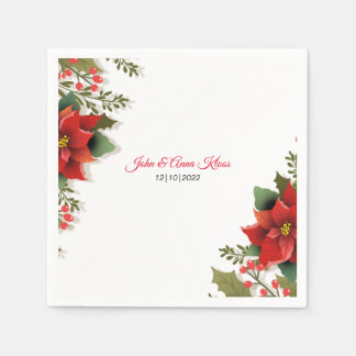 Bröllop Poinsettia Napkins Pappersservett